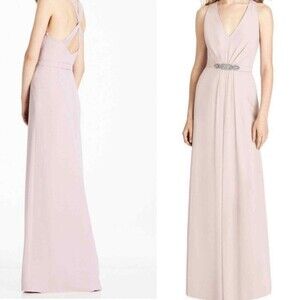 Jenny Packham Bridesmaid Dessy Sleeveless Gown Dress JP1002 In Blush Size 6